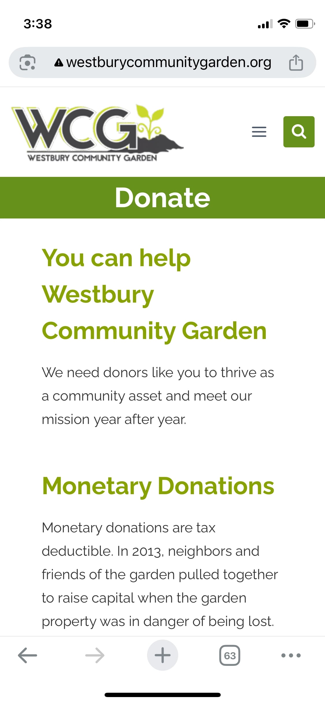 Westbury Community Garden - Donate | Mobile After