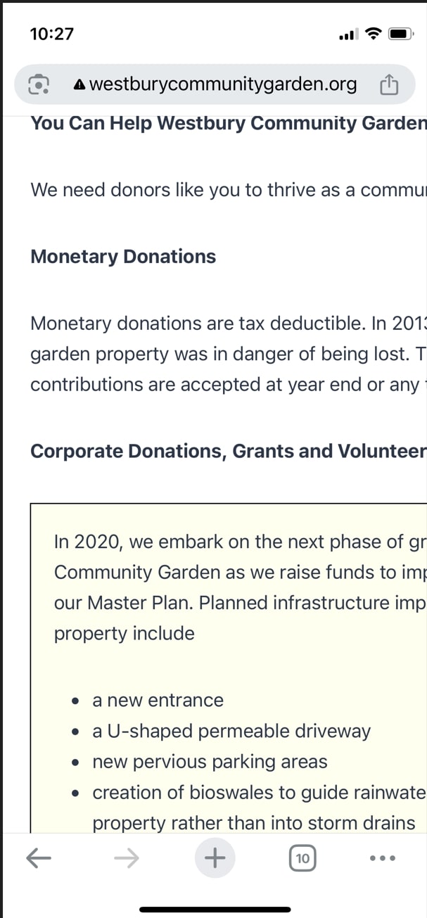 Westbury Community Garden - Donate | Mobile Before